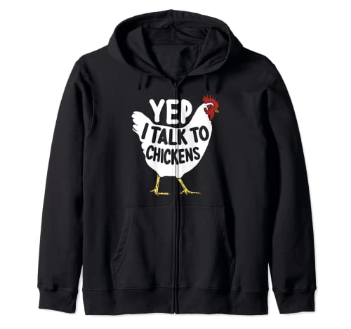 Yep I Talk To Pollos, Amantes de Pollos Regalos de Granjero Sudadera con Capucha