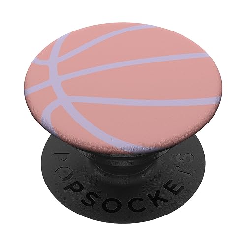 Rose Light Pastel Purple Basketball PopSockets Swappable PopGrip, Black