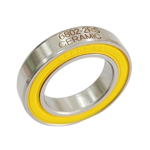SUOFEILAIMU 1 Uds 6802-LBLU/6803-LBLU/6804-LBLU/6805-2RS-Ceramic rodamiento de cubo de bicicleta ABEC-3 rodamientos de bolas de cerámica sellados de goma(6802-LBLU-CERAMIC)