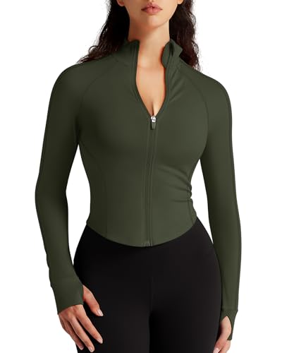 colorskin Workout BBL Jackets for Women Cropped Gym Athletic Tops