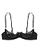 Freebily Women's Mesh Sheer Floral Lace 1/4 Cups Underwired Bra Tops Push Up Shelf Unlined Brassiere Black Small