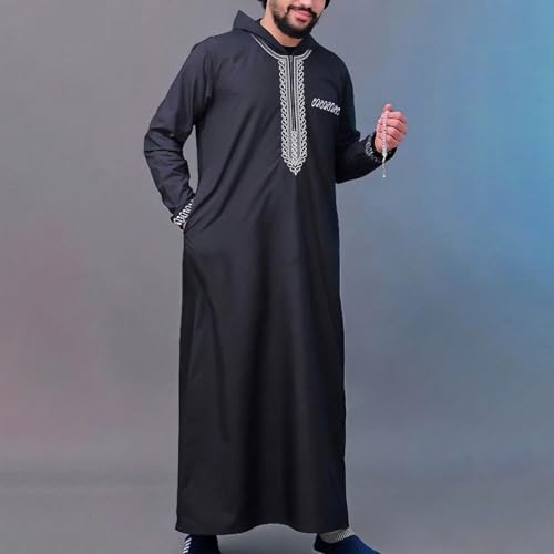 Robe musulmane manche longue ample caftan pour prière homme