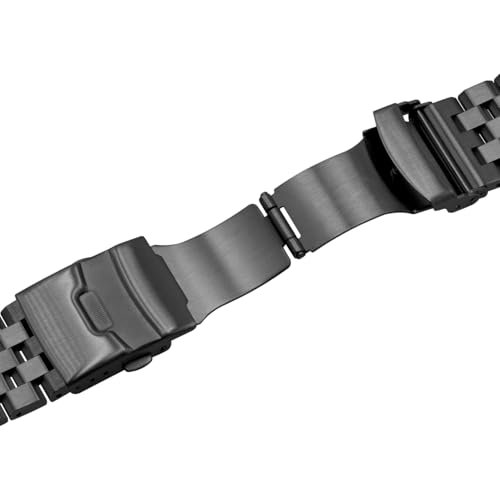 Image of Brushed Metal Watch Bands for Men Women Solid Stainless Steel Watch Band 18 /20 /22 /24 /26mm Watch Bracelet Strap Deployment Double Lock Deployment Buckle Black Silver Blue Gold