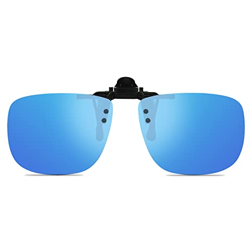 Polarized Unisex Clip on Flip up Sunglasses over Prescription and Reading Glasses Frames