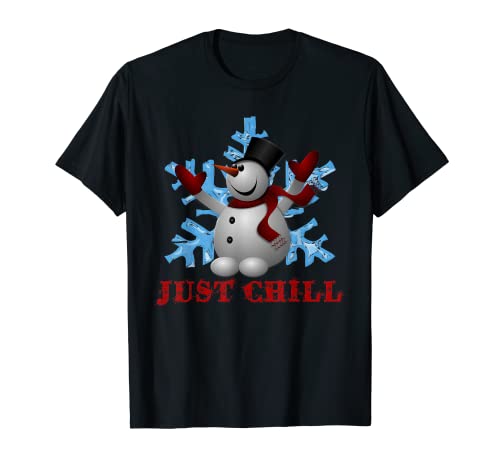Camiseta con texto en inglés «Just Chill Snowman» Camiseta