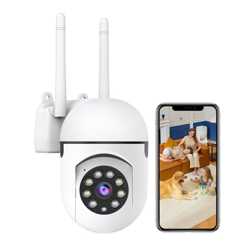 JAIOTlink 1080P Security Camera Wired, Baby Monitor with 360° Pan/Tilt, 2-Way Audio, Color Night Vision, AI Detection, SD/Cloud Storage, 2.4G/5GHz WiFi Home Surveillance Cam, Compatible with Alexa