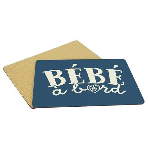 Sets de table souples en liège bleu grand format x4