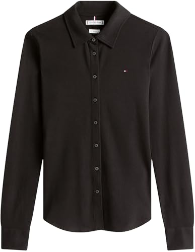 Tommy Hilfiger Damen Hemd 1985 Slim mit Spitzkragen, Schwarz (Black), XXS – Ansicht 5