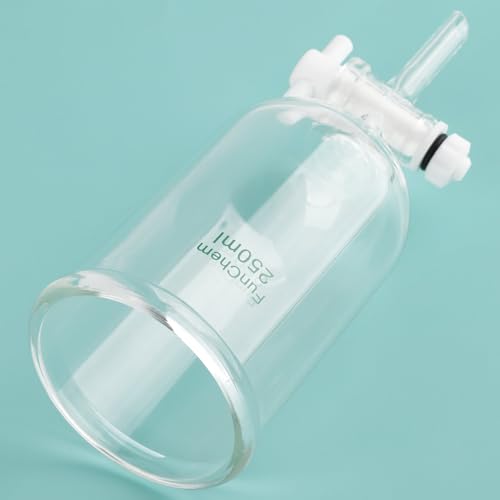 FunChem Tropftrichter mit Ptfe-hahn, 250 ml Borosilikatglas-labortropftrichter für Präzise Und Kontrollierte Flüssigkeitszugabe Bei Laborversuchen