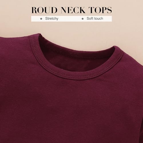 Image of SANMIO Toddler Girl Clothes Cute Ruffle Sleeve Shirt Floral Pants Headband | 3Pcs Fall Winter Outfits Kids Girls Clothing Set 1-6T