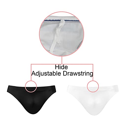 Mens Swim Briefs Sexy Swim Bikini Swimwear for Men Swimsuit with Drawstring S-XL2