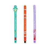 Waltonalice Meerestiere Gelstifte radierbar Gelschreiber Stifte 0.7mm Spitze Kugelschreiber Strichstärke schnell trocknende Tinte glattes Schreiben Cartoon Schulbedarf für Kinder Geschenke 3 Stück
