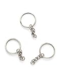 Juego de 100 Piezas Llaveros con Cadena, Llaveros de Metal, Aros Para Llavero, Herraje, Argolla 5.5 Cm x 2.5 Cm