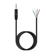 Fancasee 6FT 3.5mm 1/8" to Speaker Wire TRRS Stereo Male Plug to Bare Wire Pigtail 3.5mm Jack Connector Adapter Repair Audio Cable for Microphone Headphone Headset Earphone Speaker