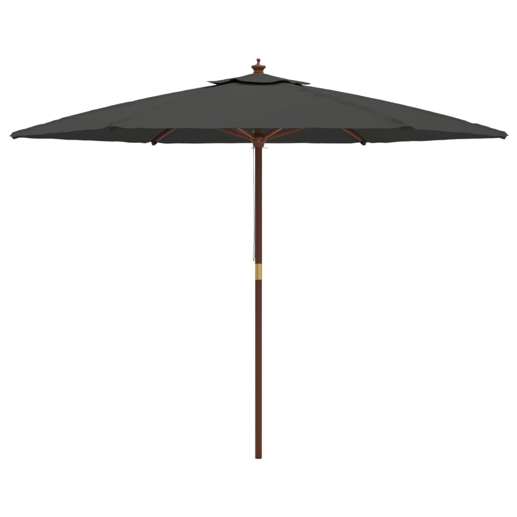 SYDE Ombrellone da giardino, 299 x 240 cm, palo in legno, grigio