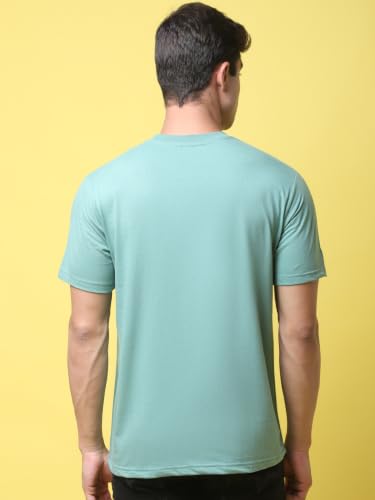 Image of Pinkmint Men's Cotton Blend T-Shirt ll Soild Round Neck T-Shirt ll Stylish Half Sleeve T-Shirt's (Pack of 1)