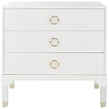 Safavieh Home Collection Lorna 3 Drawer Contemporary Night Stand Nightstand, White