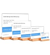ECKEK Acrylic Sign Holder A4/A5/A6 Menu Displays Double Sided, Wood Base Table Top Sign Stand (Ho...