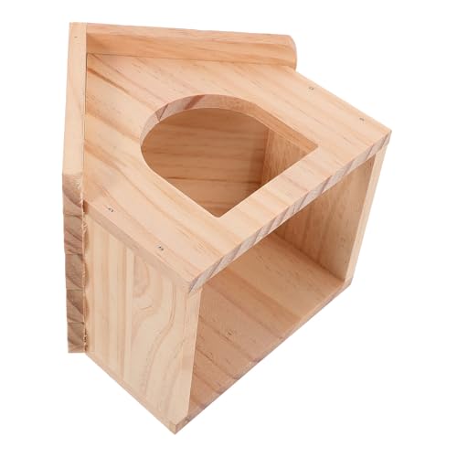 GALPADA Wooden Guinea Pig Castle and Hamster Home with Feeding Platform, Small Natural Wood Hideout for Guinea Pigs and Chinchillas, Small Animal Habitat Décor for Pets