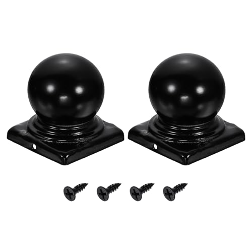 Capuchon de poteau de clôture carré 8,1x8,1 cm, chapeau fer noir étanche bois métal extérieur