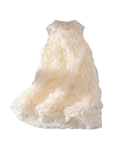 SHENHE Girl's Halter Neck Mesh Tulle Dress Flowy Swing Sundress Wedding Guest Party Dress