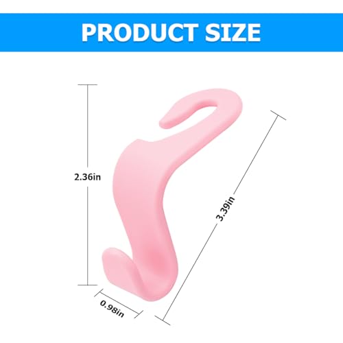 Image of 4PCS Car Back Seat Headrest Hooks, Rear Car Seat Storage Headrest Hanger Holder Hooks Organizer, Universal Auto Interior Accessories for Bag Purse Handbag Cloth Coats Grocery (Light Pink)