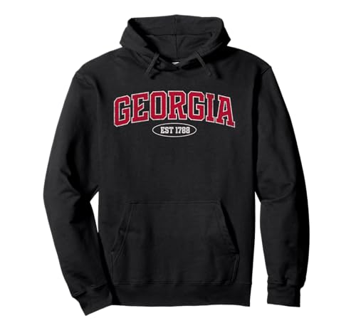 Georgia EST 1788 Collegiate Distressed Varsity Design Pullover Hoodie