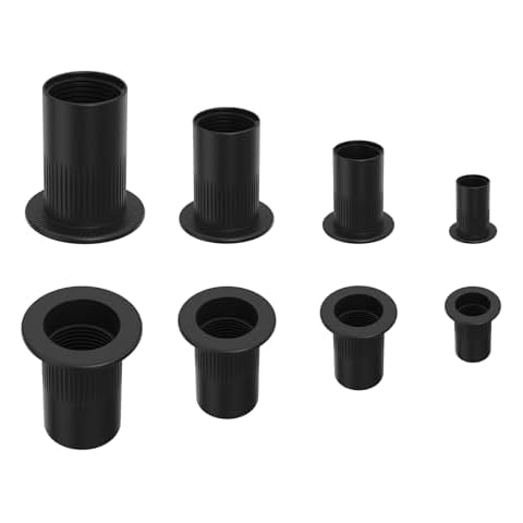 QISHENG 10 PCS Black 1/2"-13 Stainless Steel SAE Rivet Nuts,Stainless Steel 18-8 A2(304) Nut,Home Nut Cover
