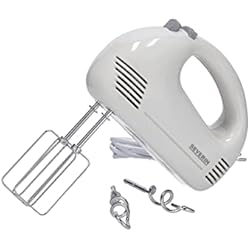 Batidora Amasadora Lidl Silvercrest SEVERIN Batidora de mano compacta, amasadora profesional con 5 velocidades, batidora mezcladora con 2 varillas y ganchos de amasar de acero inoxidable, blanco/gris, HM 3827