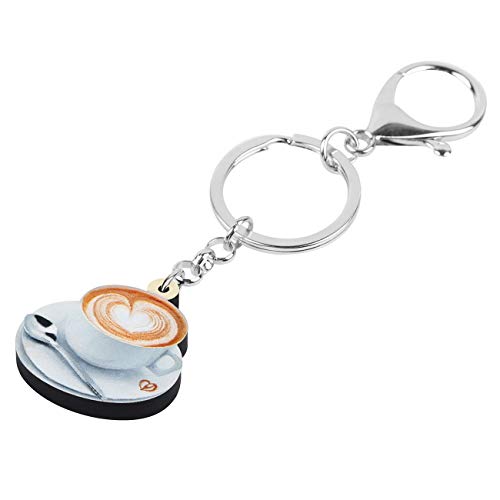 WEVENI Acrylic Coffee Cup Spoon Keychains for Women Teen Girls Birthday Party Accessories Purse Wallet Charms (Coffee Cup A)3