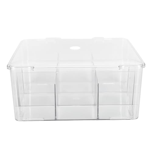 Caja de Almacenamiento con Rejillas abatibles, Gran Capacidad, a Prueba de Polvo, fácil Acceso, Organizador de muestras para el Cuidado de la Piel, Estuche para Lentes de (Transparente)