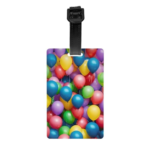 Colorful Balloons Blue Sky Print Fashionable PVC Luggage Tag Trendy Suitcase Id Holder Stylish Travel Accessory for Everyone