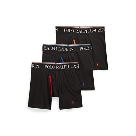 POLO RALPH LAUREN Underwear Men's 3 Pack 4D-Flex Cool Microfiber Boxer Briefs, Polo Black, L