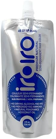 IROIRO Premium Natural Semi-Permanent Hair Color 45 Deep Blue (8oz)