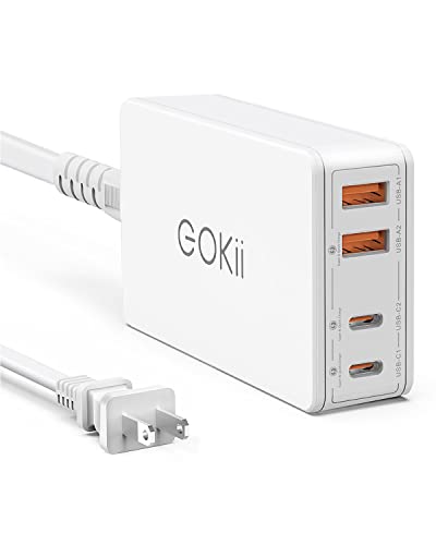 USB C Charger, Eokii 78W PD Fast USB C Wall Charger, 4-Port USB Charging Station with PD3.0+QC4.0, Compatible with iPhone 14 Pro Max/14 Pro/14 Mini, MacBook Pro, iPad, Switch, Galaxy S22, and More
