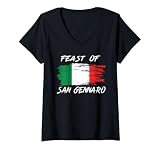 Womens Feast Of San Gennaro Outfit Little Italy New York Festival V-Neck T-Shirt
