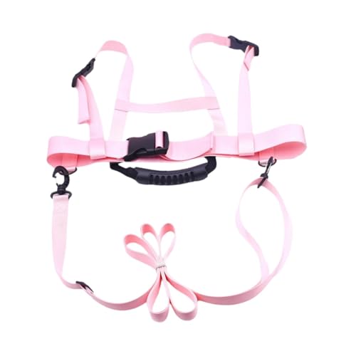 QSTDGVPW Ski Snowboard Training Harness for Kids with Removable Leash Adjustable Shoulder Strap, Pink