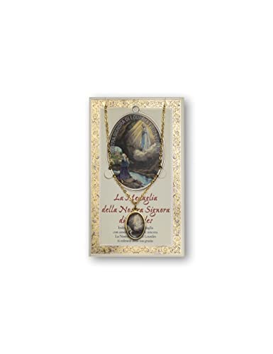 Fratelli Bonella | Médaille Vierge De Lourdes et Carte avec Prière | Made in Italy Cover