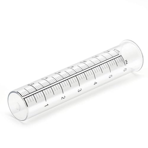 SOLLED 6" Glass Rain Gauge Replacement Tube for Yard Garden Outdoor, Easy to Read