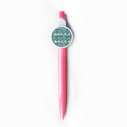 Stylo à bille Blue Wave anti-bavure rétractable bleu au motif mexicain