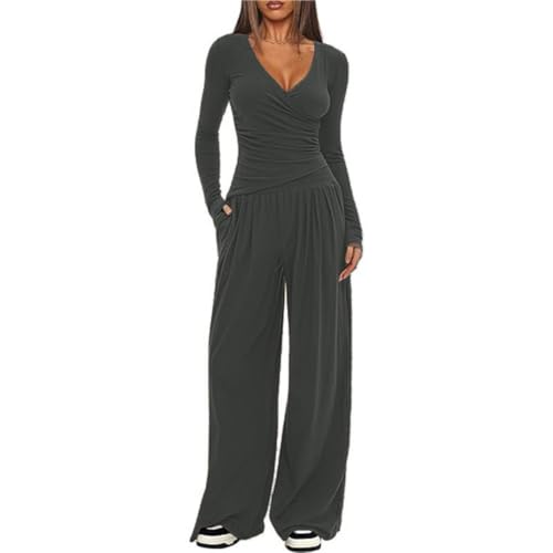 Conjunto yoga de 2 piezas informal para mujer ideal para tardes de otoño y relax en casa