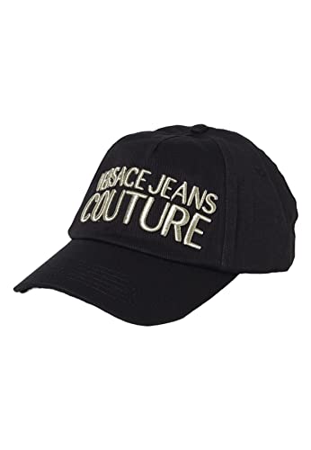 VERSACE JEANS COUTURE Gorra de béisbol de mujer marca, modelo with Pences 74VAZK10ZG010, fabricada en algodón., Negro , Talla única