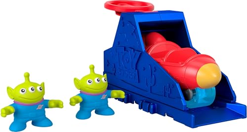 Fisher-Price Imaginext Launcher Set with 3-inch Alien Action Figures & Toy Vehicle, Inspired by Disney Pixar Toy Story (Characters May Vary)