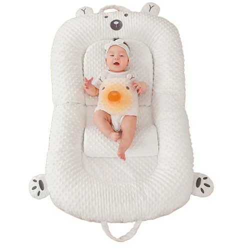 Baby Recliner Newborn Cover - Newborn Recliner 0-24 Months Breathable Portable Baby Recliner - Foldable 3D Bean Velvet Baby nest Newborn Essentials(O:45 * 27.5in I:25.9 * 11.8in (XXL))