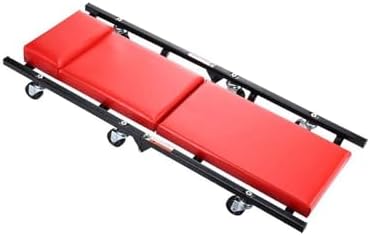 Foldable Garage Chair with 6 Swivel Casters, 300LBS Capacity, Versatile Sit or Lay Down Design for Auto Repair, Shop Work, and Outdoor Use