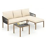 【Utilizzo in Molteplici Scenari】Questo set mobili da esterno composto da un divano a 2 posti, una poltrona chaise longue e un tavolino da caffè, si adatta a ogni esigenza degli spazi all'aperto. Che sia in giardino, nel cortile o a bordo piscina, crea un ambiente confortevole per il relax ed è ideale per riunioni con amici e familiari.ventilazione, oltre a dare al vostro esterno un look elegante, ma anche una stabilità duratura.
