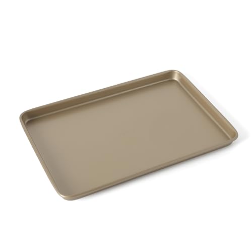 Image of Martha Stewart Gallen 17 x 11 Inch Nonstick Carbon Steel Cookie Sheet - Champagne, Durable Bakeware for Even Baking and Easy Cleanup