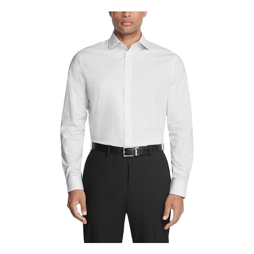 Chemise habillée Calvin Klein homme coupe droite rayée et extensible sans repassage