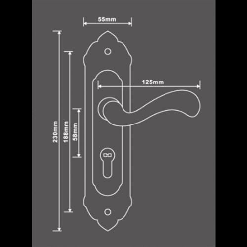 Serrure de porte silencieuse de chambre à coucher en cuivre doré