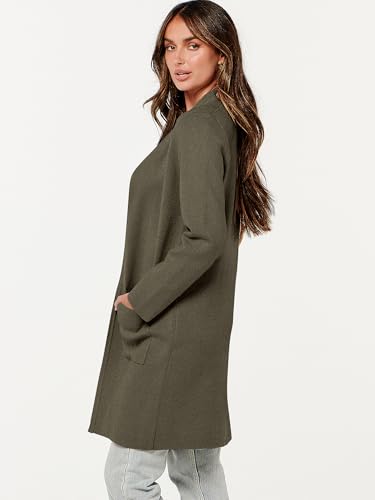 Image of ANRABESS Cardigan Sweater for Women Casual 2026 Fall Fashion Coat Long Sleeve Open Front Knit Coatigan Outwear